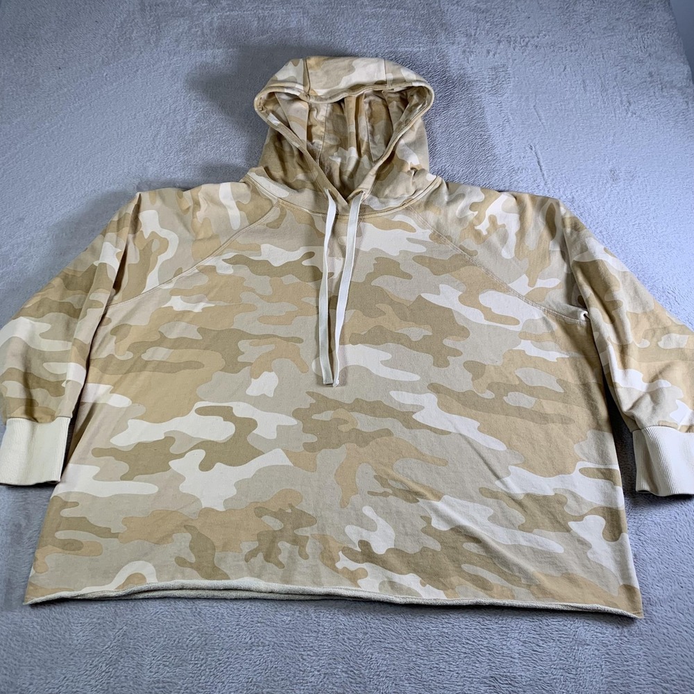 Nili Lotan X‎ Target Hoodie Womens Size 2X Beige Camo Pullover Oversized Raglan